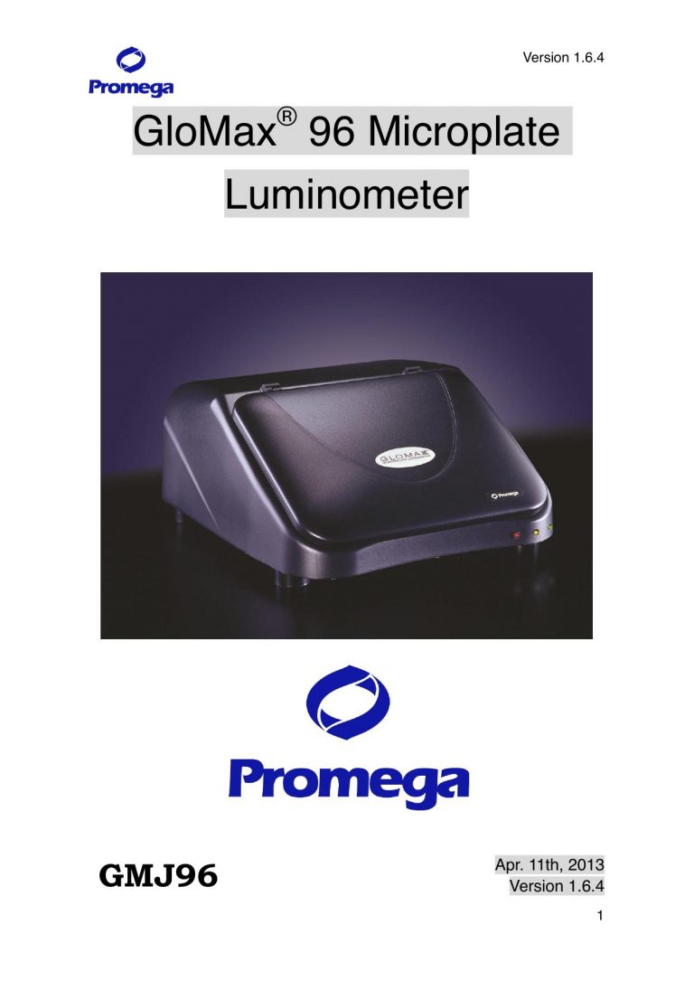GloMax® 96 Microplate Luminometer 日本語(V1.6.4) Promega